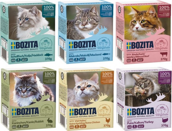 Bozita in Gelee als Mix-Paket - 6x370 g!