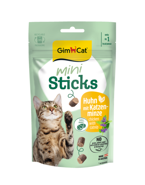 GimCat Mini Sticks Huhn mit Katzenminze